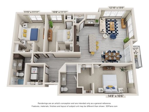 3 Bedroom w/ Walk-in Closets + 2 Bathrooms, Lots of Natural Light, Corner Unit Apartment! – photo 1