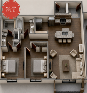 2 BD 2 BA Lower – photo 1