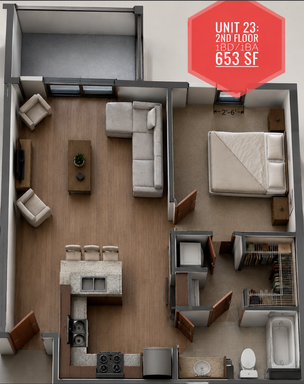 1 BD 1 BA 2nd Floor – photo 1