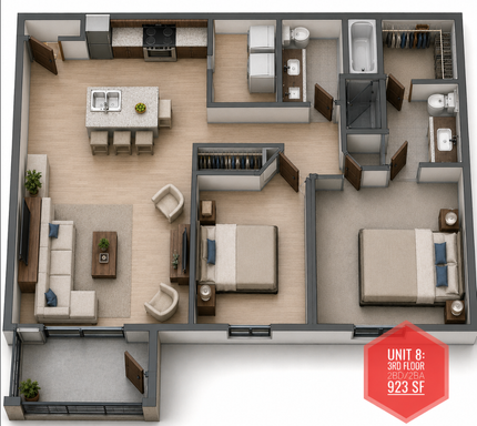 2 BD 2 BA 3rd Floor corner unit w/ skyline view – photo 1
