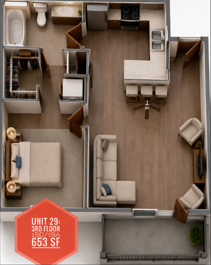 1 BD 1 BA 3rd Floor corner unit w/ wood view – photo 1