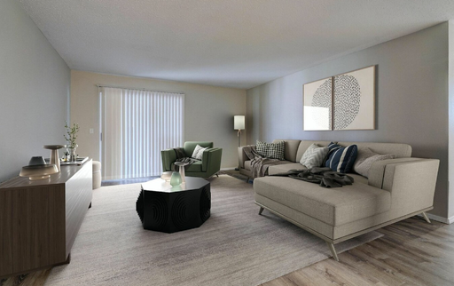 Bright and airy space featuring vaulted ceilings and a private balcony. – photo 1