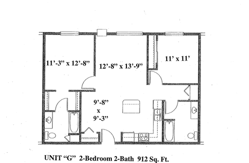 2 Bedroom Apartment in North Branch with 2 Bathrooms