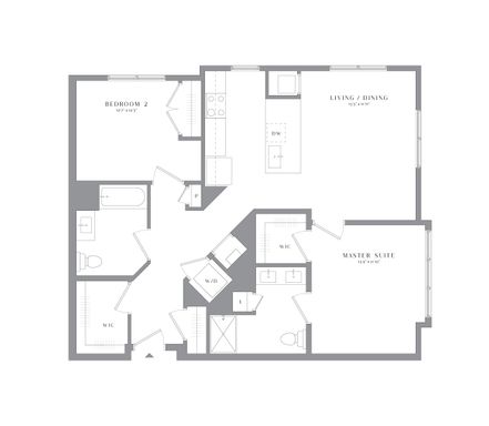 B3-b - Two Bedroom - 1,078 square feet – photo 1