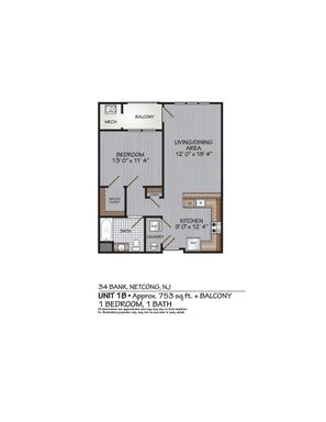 1B - One Bedroom - 753 sq ft