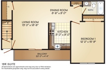 One Bedroom 2nd floor