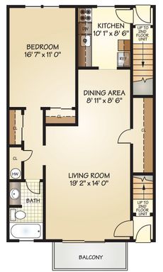 1-BR on 1st floor with Updated Bathroom
