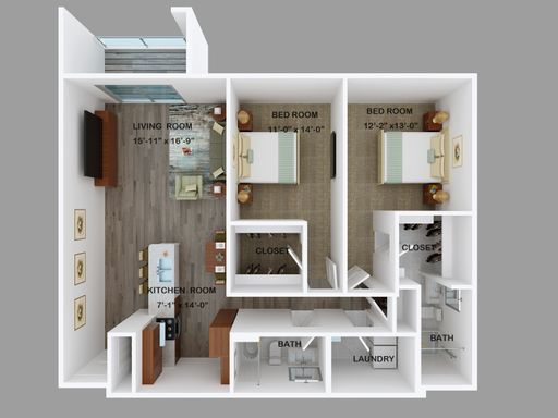 SPECIAL PRICE!! Two walk in closets! Two months free and free wireless internet and cable on a signed 18 month lease! – photo 1