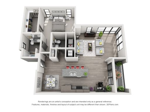 Large 1 bedroom 1 1/2 bath with Quartz countertops and in unit Washer/Dryer! South facing corner unit! A must see! – photo 1