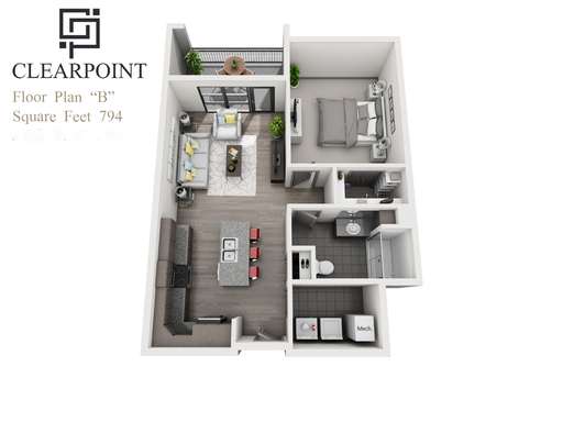 Large 1 bedroom with Quartz countertops and in unit full size Washer/Dryer! Complimentary internet with this unit only. – photo 1