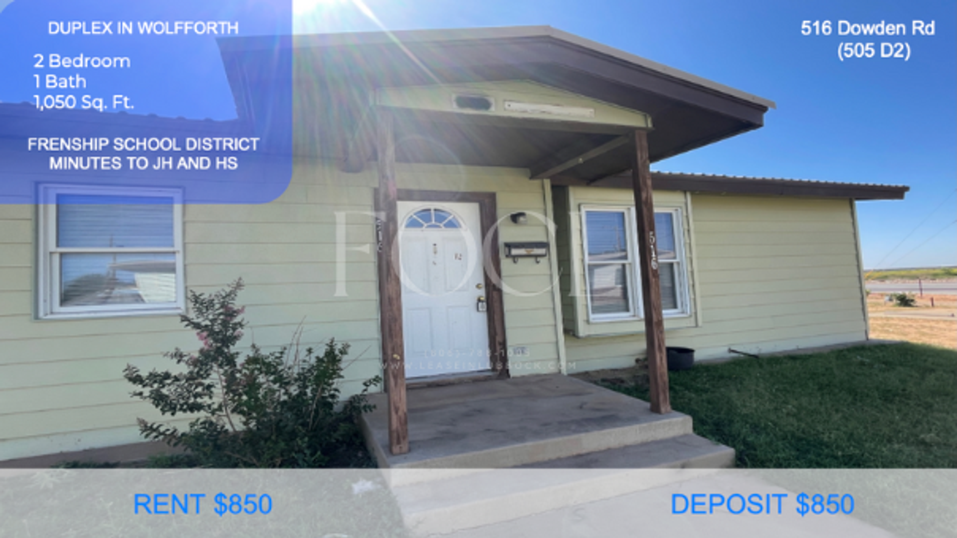 Wolfforth Apartment: 516 Dowden Rd.
