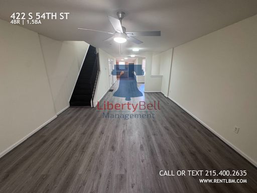 4 Bedroom Rental – 422 S 54TH ST, PHILADELPHIA, PA 19143-1422