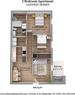 2 Bedroom Flat with patio! Located in Upscale Sango Area (Clarksville, TN)'s Image