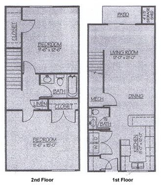 2 Bedroom/1.5 Bathroom Unit