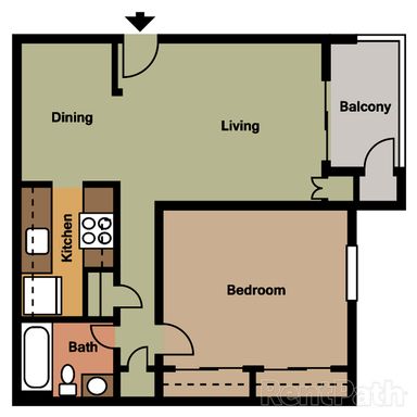 1 Bedroom Prestige Style Apartment on the Third Floor with Walk-In Shower