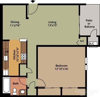 One Bedroom Classic Style Apartment on the First Floor – photo 1