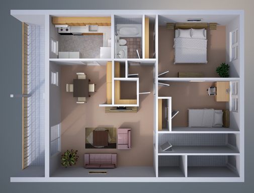 Two-Bedroom Contemporary Style Apartment on the First Floor – photo 1