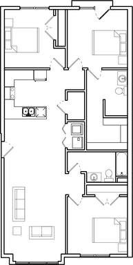 Large 3-Bedroom, 2-Bathroom Apartment Offering Modern Layout, Smart Technology, In-Home Convenience, and Access to Clubhouse, Pool, and Fitness Center at The Flats at Laguna Farms