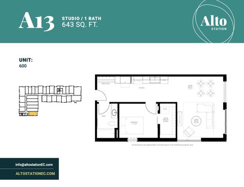 A13-1Bed/1Bath Income Restricted 120% – photo 1