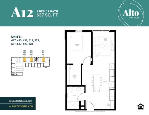 A12-1Bed/1Bath Income Restricted 120% – photo 1