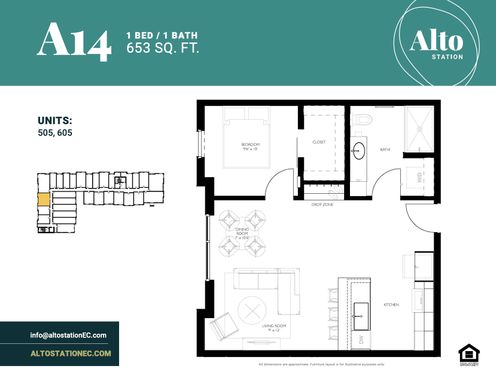 A14-1Bed/1Bath Income Restricted 120% – photo 1
