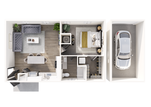Magnolia | 1 Bedroom, 1 Bath with Attached Garage – photo 1