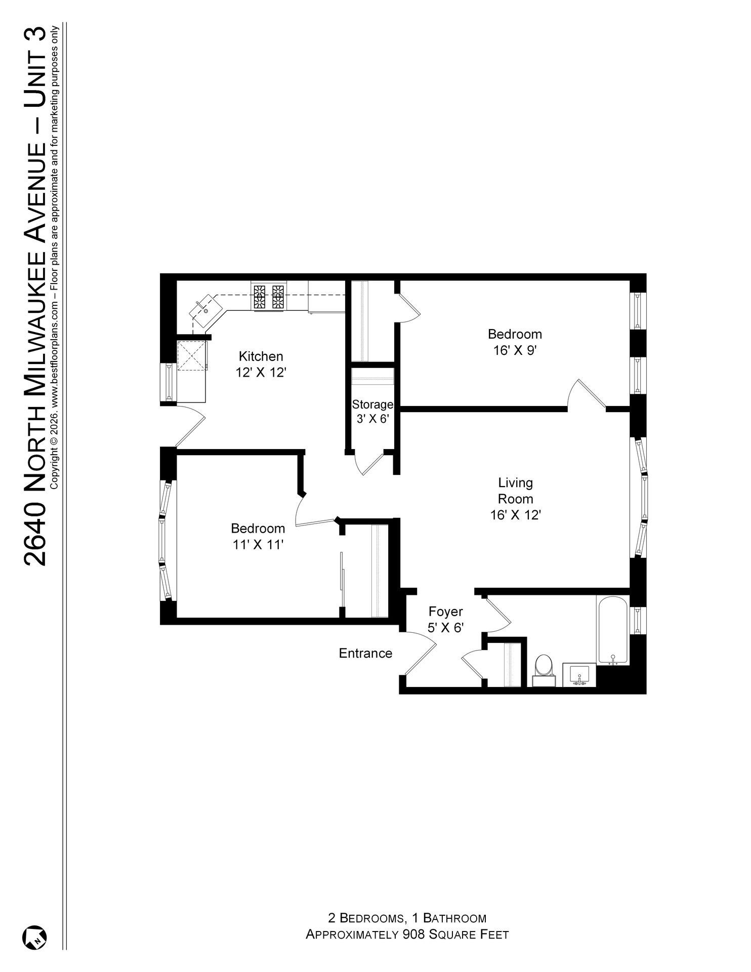 Chicago Apartment: 2638-50 N. Milwaukee