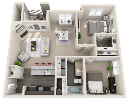 2 Bedroom 1 Bath 957 sq ft – photo 1