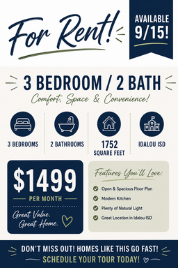 Idalou | 3 bedroom/2 bath | 214 E. 6th. St.