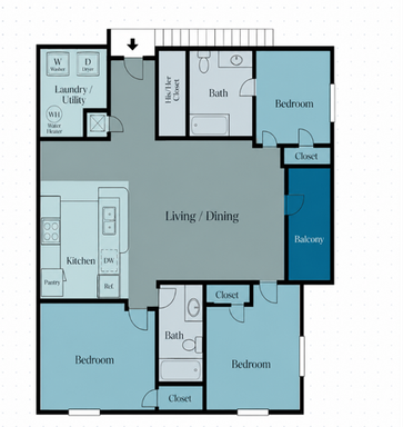 3 Bedrooms/2 Bath 3rd floor apt – photo 1