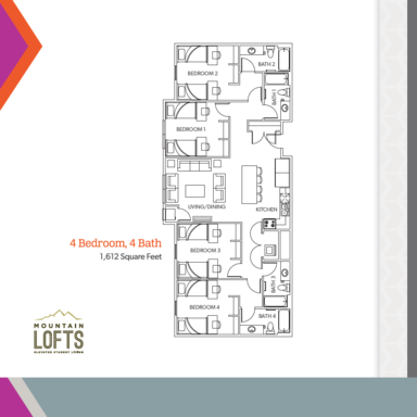 4 Bedroom, 4 Bath Flat Men's – photo 1