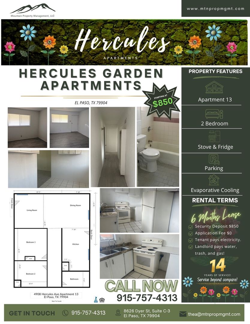 El Paso Apartment: 4908 Hercules