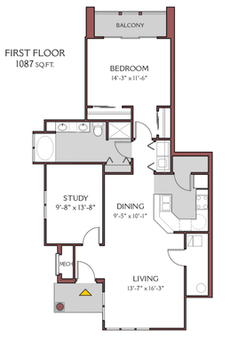 1 Bed/1 Bath w/ Den (1st floor) – photo 1