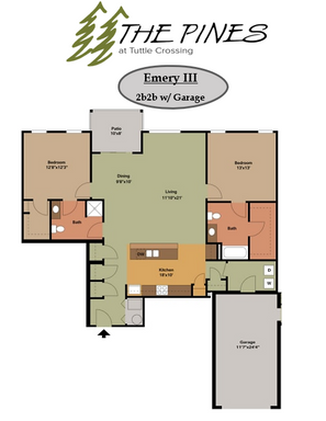 Emery III - 2 Bedroom / 2 Bath Garden with Garage – photo 1