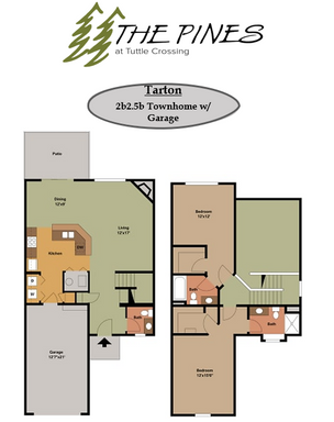 Tarton - 2 Bedroom / 2.5 Bath Townhome with Attached Garage - View – photo 1