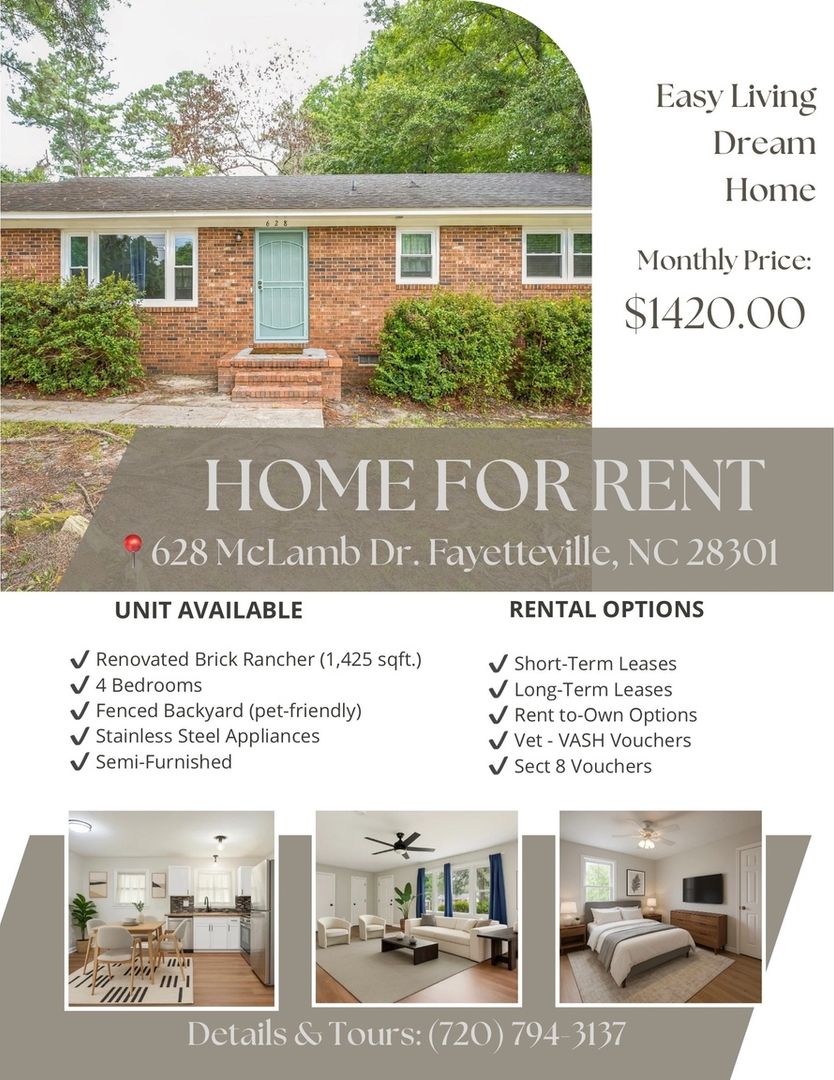 Fayetteville House: 628 Mclamb Dr