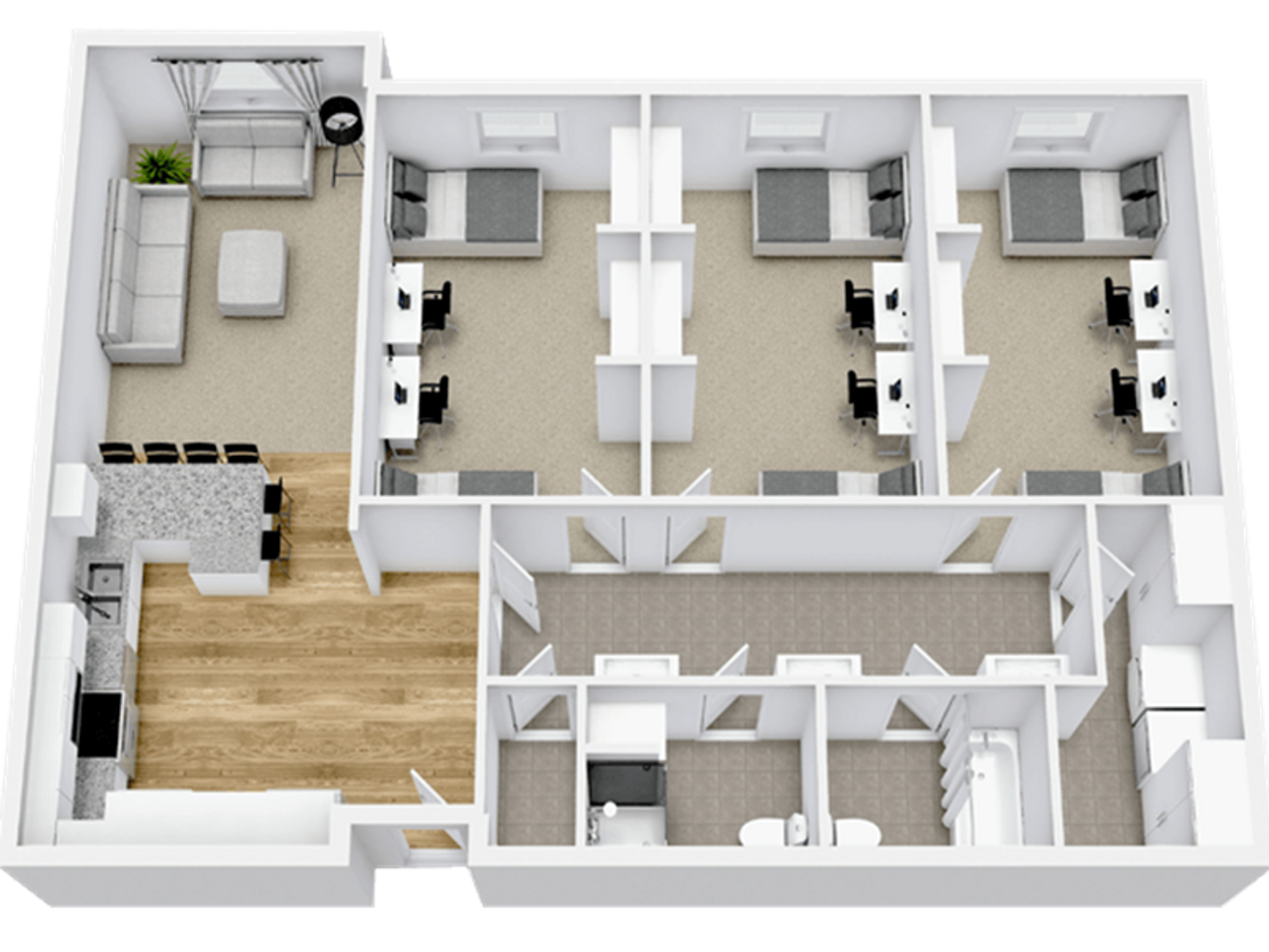 Rexburg Apartment: WOMENS - LOWER 6 BED CORNER (floor 1)