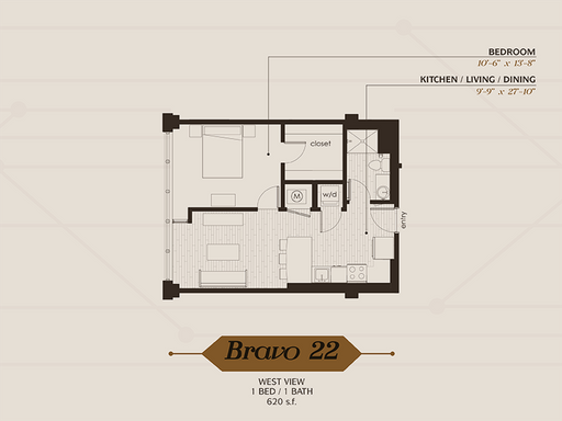 1 Bed 1 Bath Rental at 100 S. 19th Street, 1022, Omaha, NE – photo 1