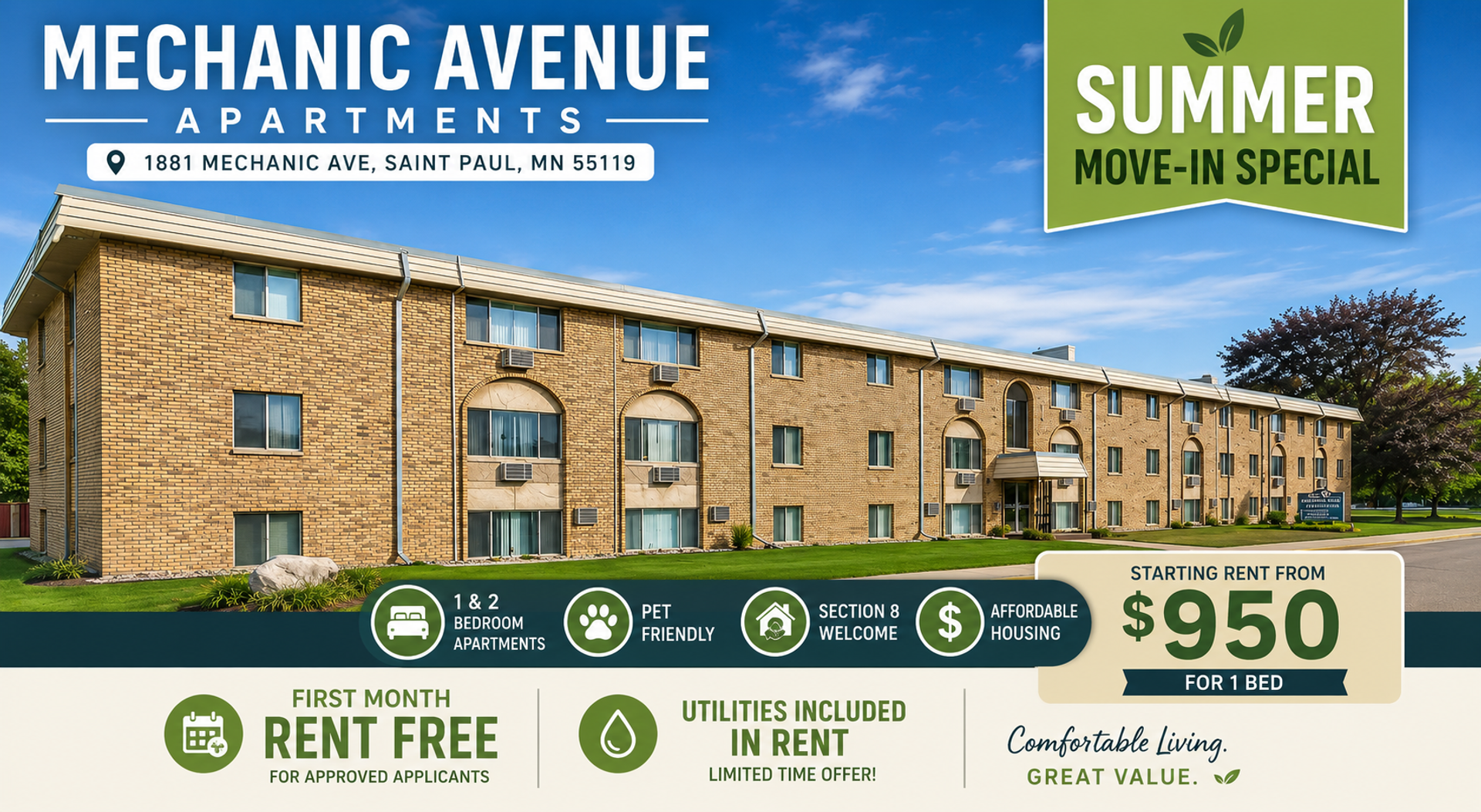 St Paul Apartment: 1881 Mechanic Ave