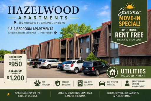 2BD Apartments in Saint Paul, Move-In Special, Secure Building, Pet Friendly, Section 8 Accepted – photo 1