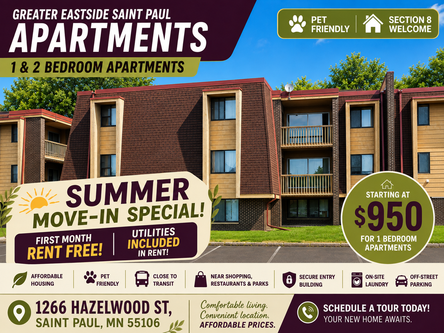 St Paul Apartment: 1264 Hazelwood St