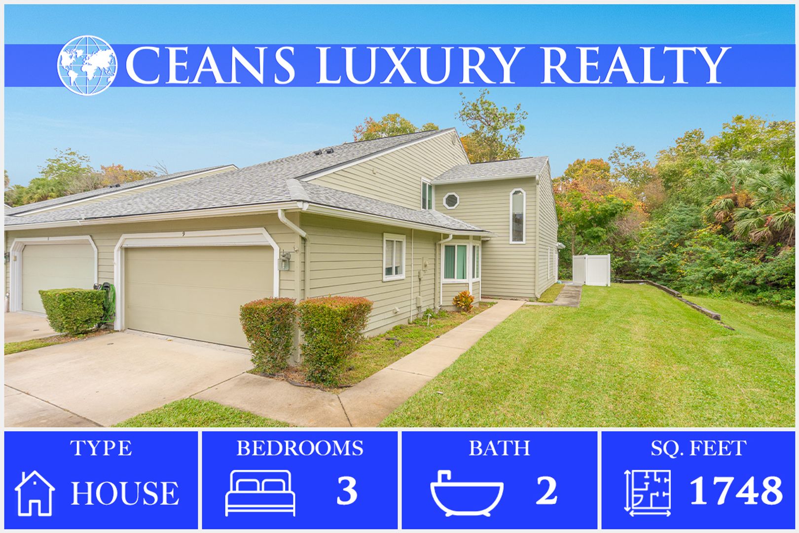 Ormond Beach Townhome: 9 Misner Trail