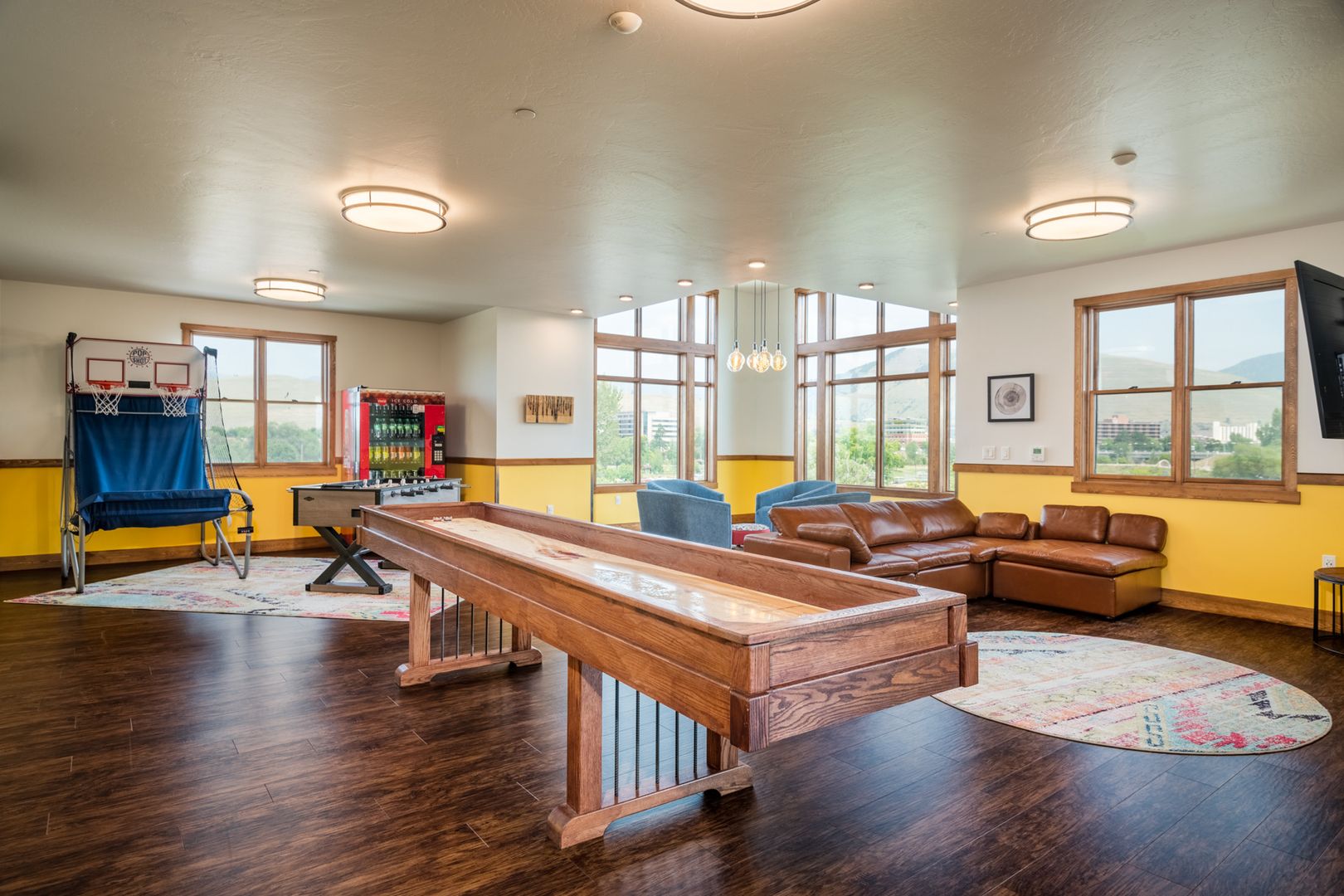 Game room at The Sawyer Student Living