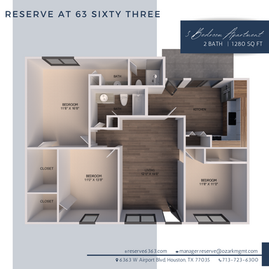 3 Bedroom Rental – 6363 W Airport Blvd - 3921, Houston, TX 77035