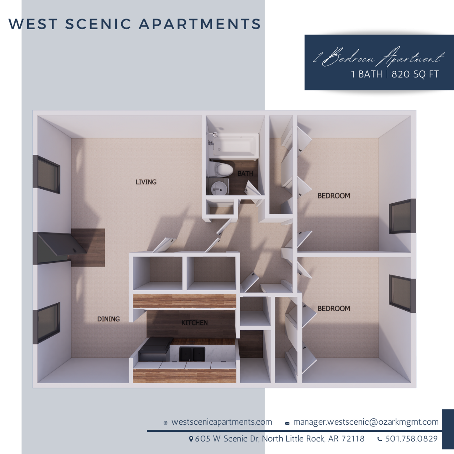 North Little Rock Apartment: 605 W Scenic Dr