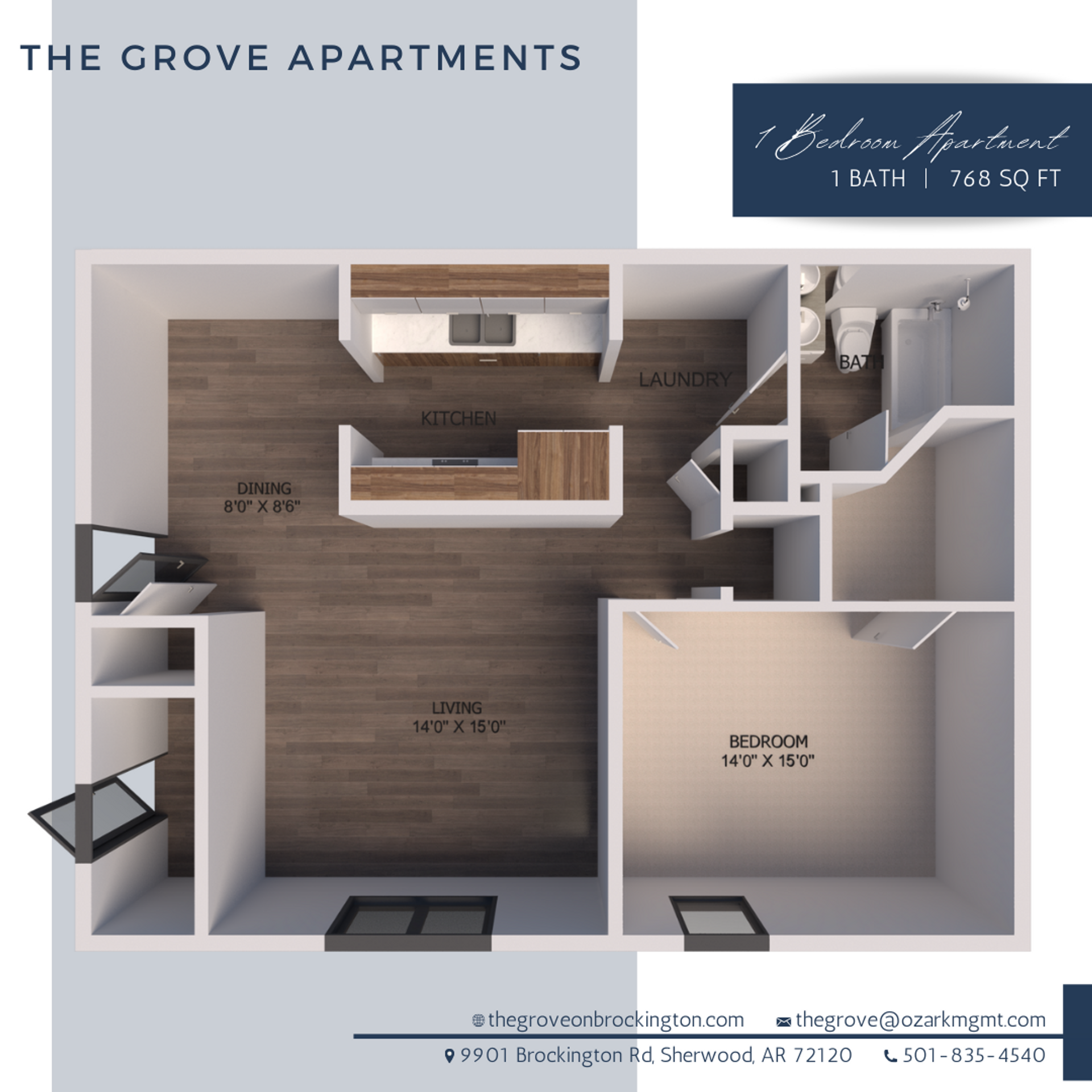 Sherwood Apartment: 9901 Brockington Rd