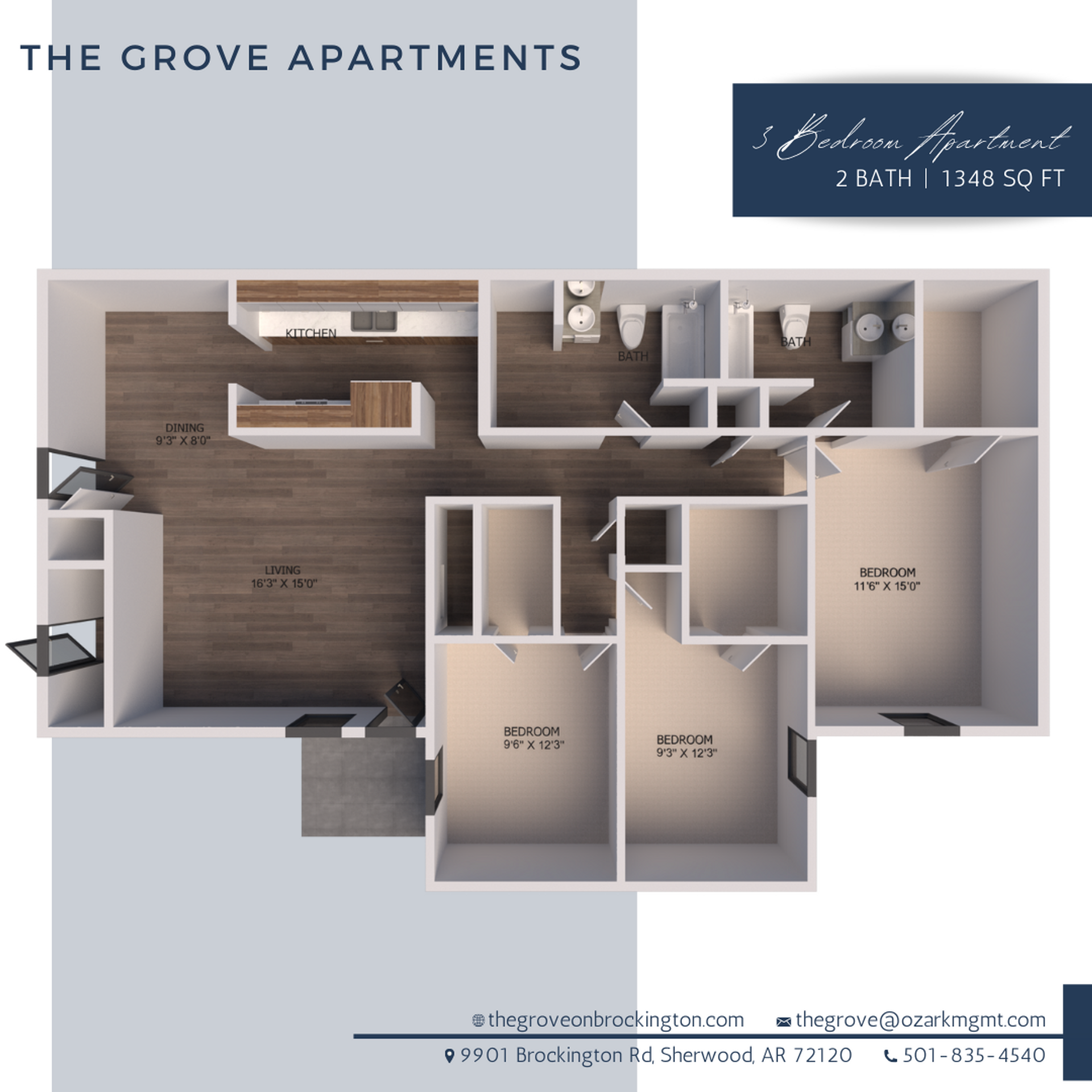 Sherwood Apartment: 9901 Brockington Rd