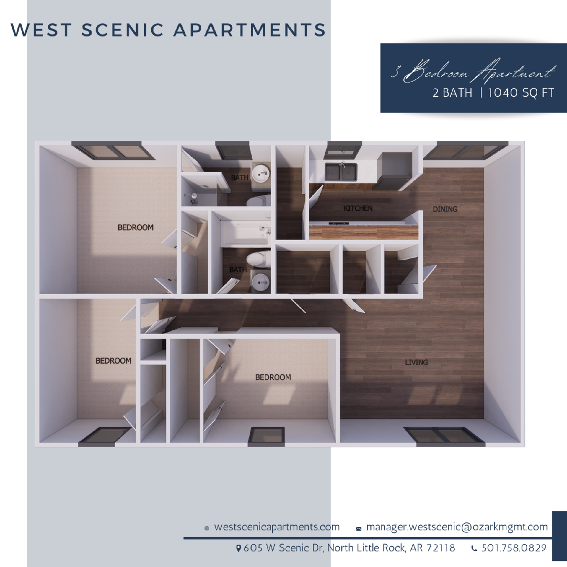 North Little Rock Apartment: 605 W Scenic Dr