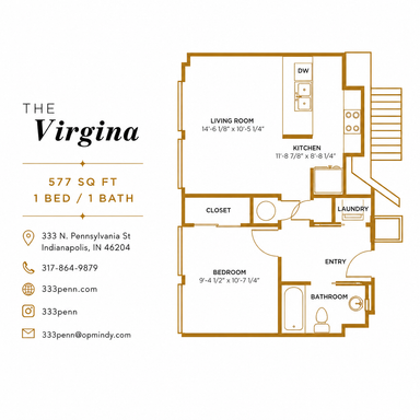 Virginia 1 Bedroom Apartment at 333 Penn Apartments. – photo 1