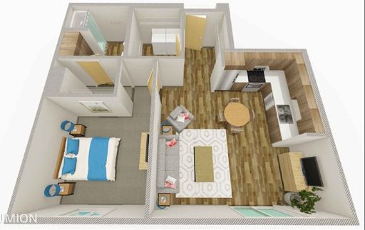 4th Floor 1 bedroom floorplan B